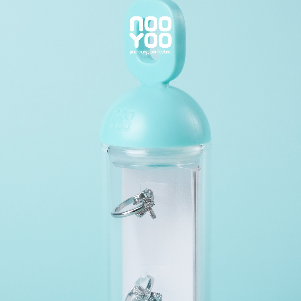 NooYoo ต่างหูสำหรับผิวแพ้ง่าย CoCr NF Ribbon Shine Hoops