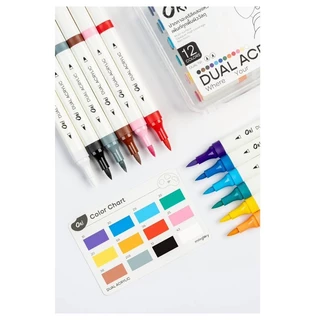 ปากกา พู่กันอะคริลิค ORI (โอริ) 2 หัวในด้ามเดียว Acrylic Brush (ราคาต่อ 1 กล่อง)