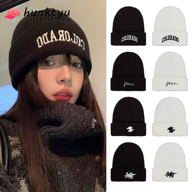 COD หมวกฤดูหนาวสําหรับ Unisex Beanies ถักน่ารักหมวก  ฤดูใบไม้ร่วงหญิง Beanie หมวกอุ่น  ผู้ชาย