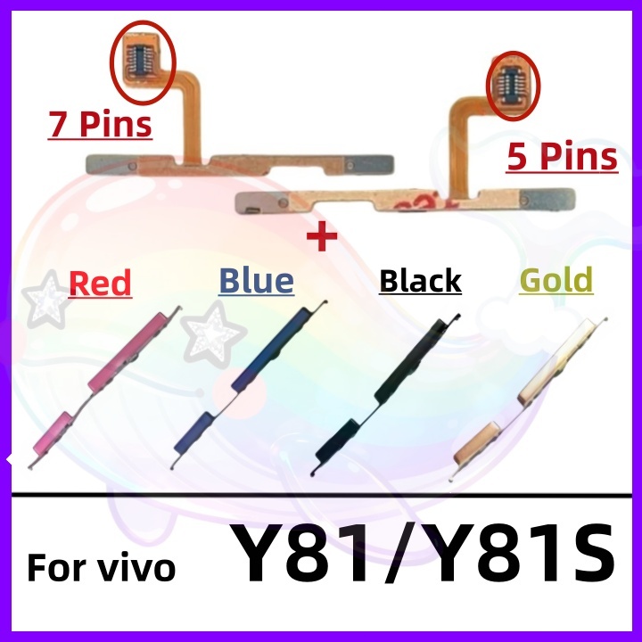 สําหรับ VIVO Y81 / Y81S / Y81i ปุ่มด้านข้างปรับระดับเสียงปุ่ม Flex Cable Keys ปุ่มปิดระดับเสียงปุ่มขึ้นและลงด้านข้างอะไห