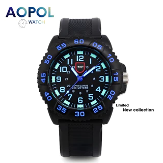 AOPOL นาฬิกาข้อมือ รหัส 639 สายเรซิน เข็มเรืองแสง กันน้ำ Aopol watch