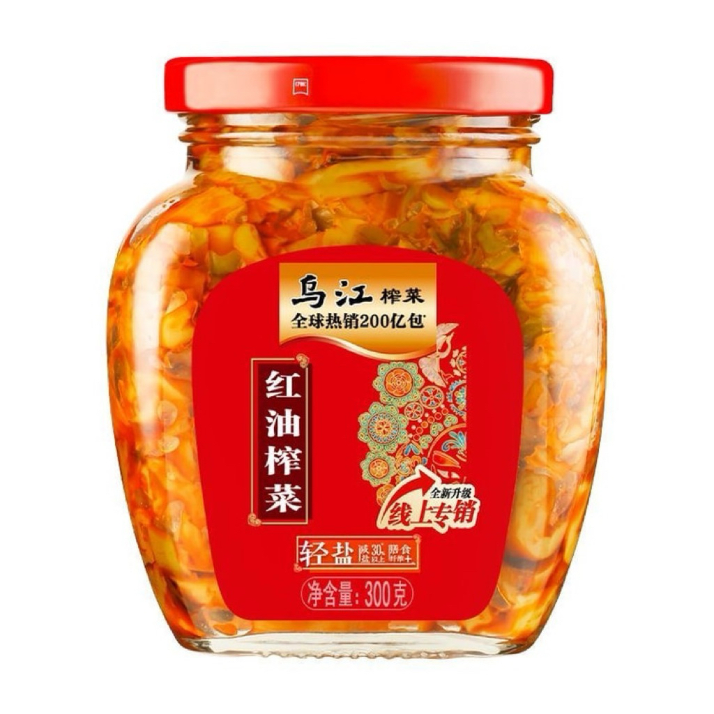 WU JIANG ผักกาดดองน้ำมันพริก 300 กรัม