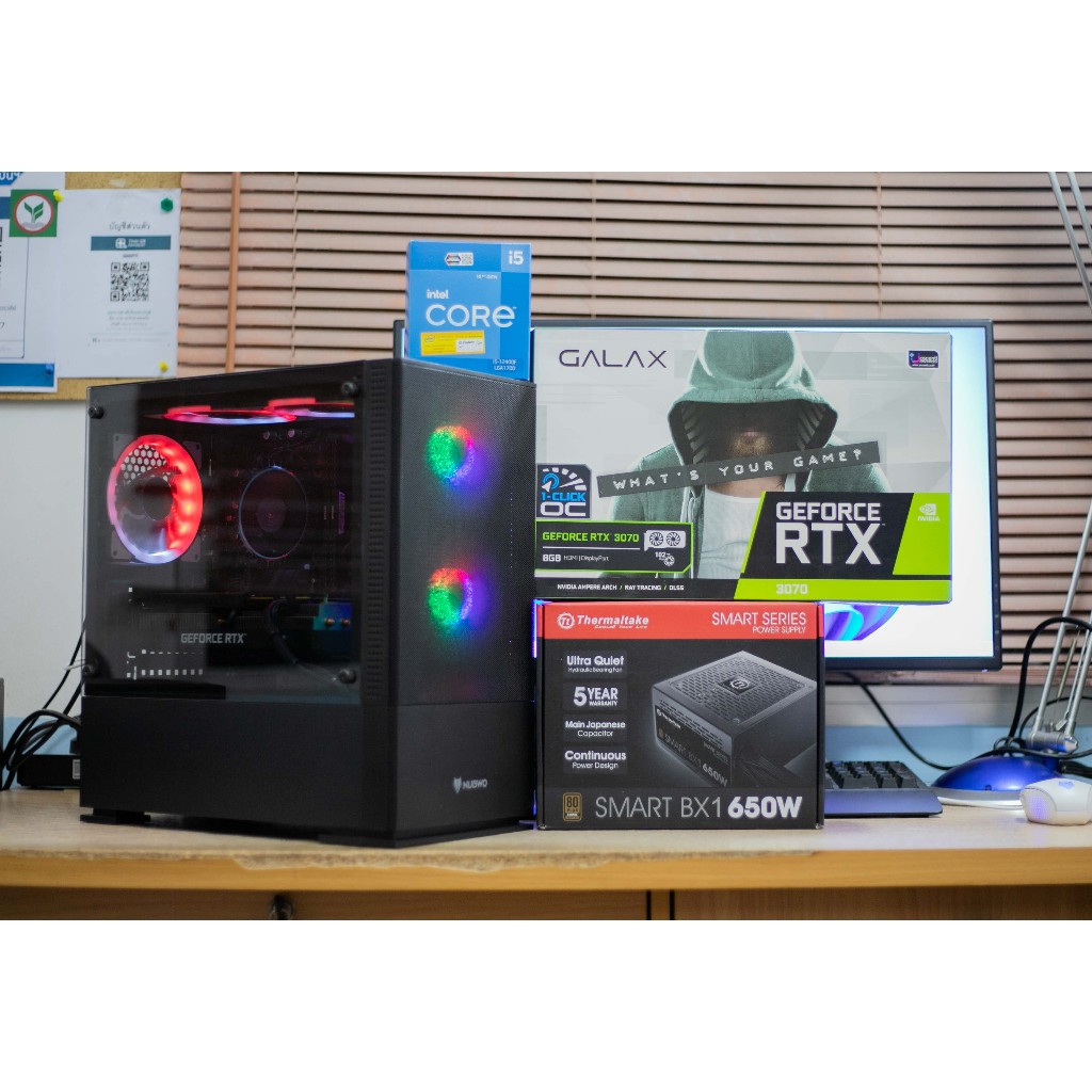 COM GAMING I5-12400F Turbo 4.4GHz + GALAX RTX3070 8GB 1 CLICK OC + SSD M.2 512GB + RAM 16 GB  มือสอง