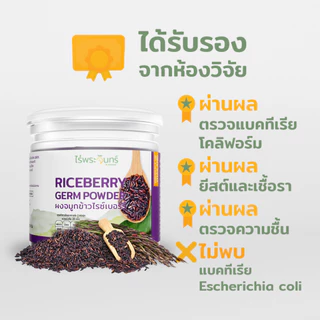 ผงจมูกข้าวไรซ์เบอร์รี่ มีอย. แท้ ไม่ผสมแป้งและน้ำตาล แบรนด์ไร่พระจันทร์ ( กาบา จมูกข้าวไรซ์เบอร์รี่ ข้าวกล้องงอก GABA )