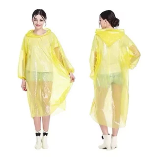 2026เสื้อกันฝนผู้ใหญ่ PE แบบหนา ขนาด 145x90 ซม. มีฮู้ด แขนยางยืด หลากสี 20 โหลต่อตัว