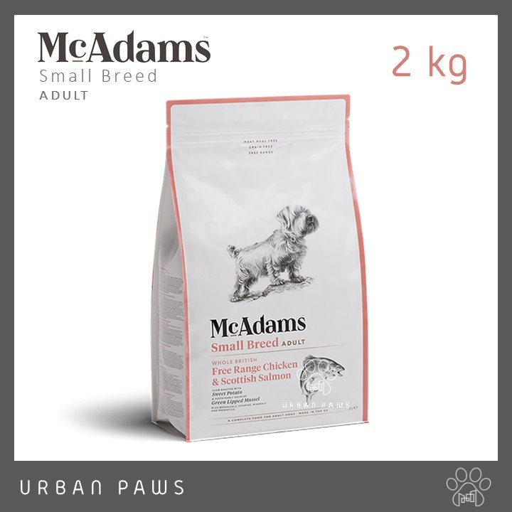 อาหารสุนัข McAdams - Small Breed สำหรับสุนัขสายพันธุ์เล็ก สูตรไก่และแซลมอน (Chicken & Salmon)  ขนาด 2 kg