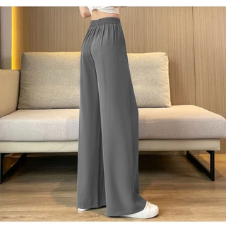 4 สี สไตล์เกาหลีHigh waist Wide leg women suit pants เคาน์เตอร์กาง casual เคาน์เตอร์กางเกงขายาว หลวมBABAOTU