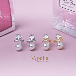Vipalis พร้อมส่ง ต่างหูมุกคริสตัลดาว ดีไซน์เกลียว | Star Pea…