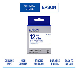 Epson LabelWorks LK-4WLN Standard LK Tape Cartridge, Blue on white tape , 12 MM (เทปพิมพ์อักษร)