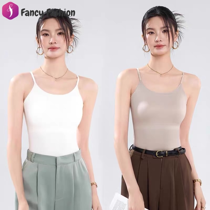 Fancy เสื้อกล้ามสายเดี่ยวมีฟองน้ำในตัว ไม่ต้องสวมใส่เสื้อขั้นใน สวมใส่สบาย เบาสบาย ยกกระชับ สวยเป๊ะ