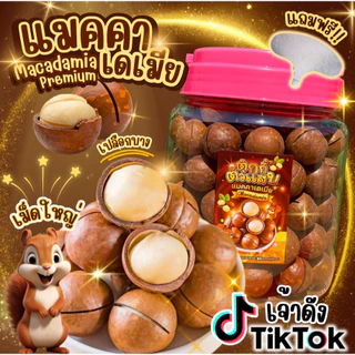 แมคคาเดเมีย เม็ดใหญ่ เปลือกบาง เนื้อเยอะ ตุ๊กกี้ตัวแสบ (น้ำหนักรวมถัง)