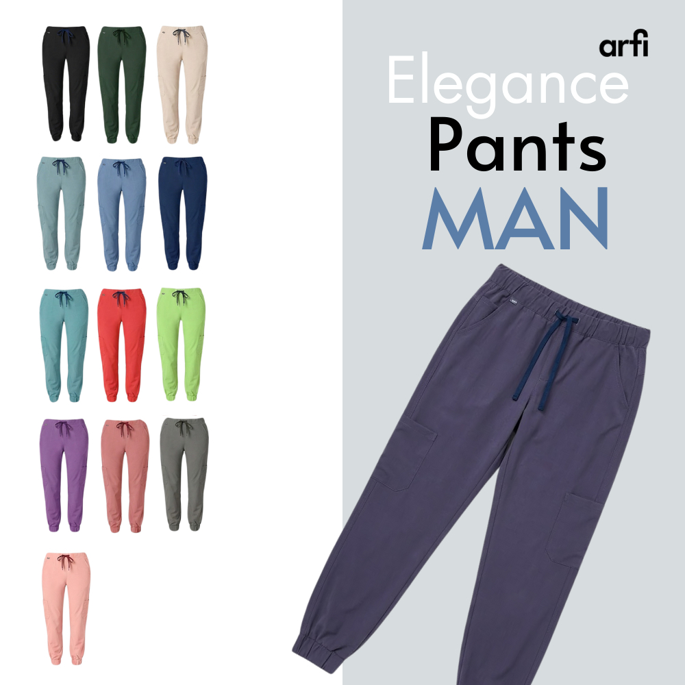 Arfi Scrub ELEGANCE Male Pants กางเกงสครับรุ่นขาจั๊มผู้ชาย ผ้าสะท้อนน้ำป้องกันแบคทีเรีย99.99%ยับยาก 