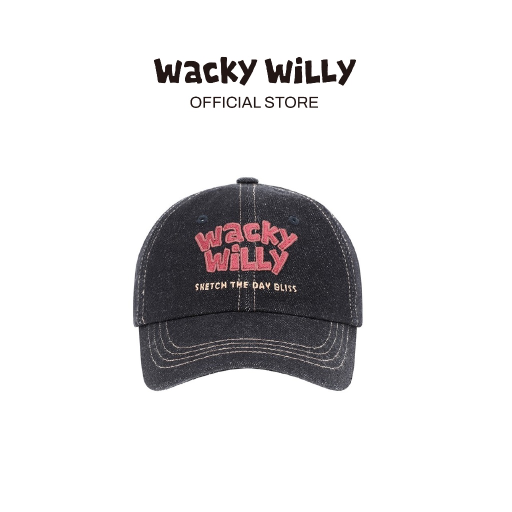 WACKY WILLY قبعة بيسبول دنيم — أسود