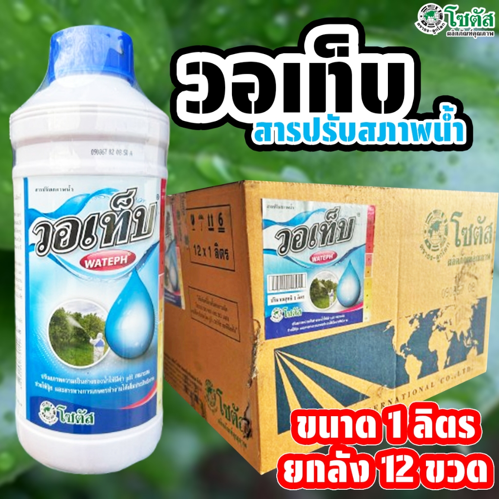 (ยกลัง12ขวด) วอเท็บ ขนาด 1 ลิตร ปรับสภาพน้ำ ปรับให้น้ำมีค่าpHที่เหมาะสม ลดแรงตึงผิว จับใบได้ดีขึ้น