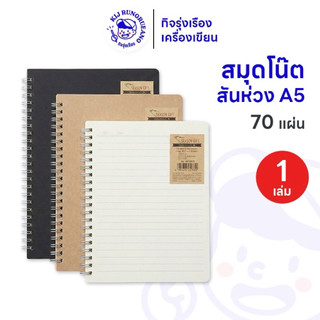 [1เล่ม] สมุดริมลวด สมุดโน๊ตสันห่วง ขนาด A5 สมุดจนบันทึก แบบมีเส้น และแบบตาราง