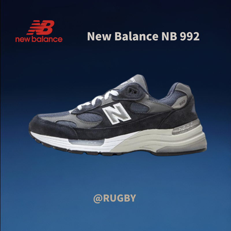 * ของแท้ 100% * New Balance NB 992 navy blue Low Sneakers U992NY