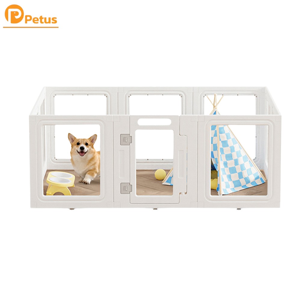 คอกกั้นสัตว์เลี้ยง คอกกั้นหมาแมว Pet playpen ถอดประกอบง่าย ออกแบบได้เอง เหมาะสำหรับสุนัข และแมวขนาดเล็ก  Petus pet