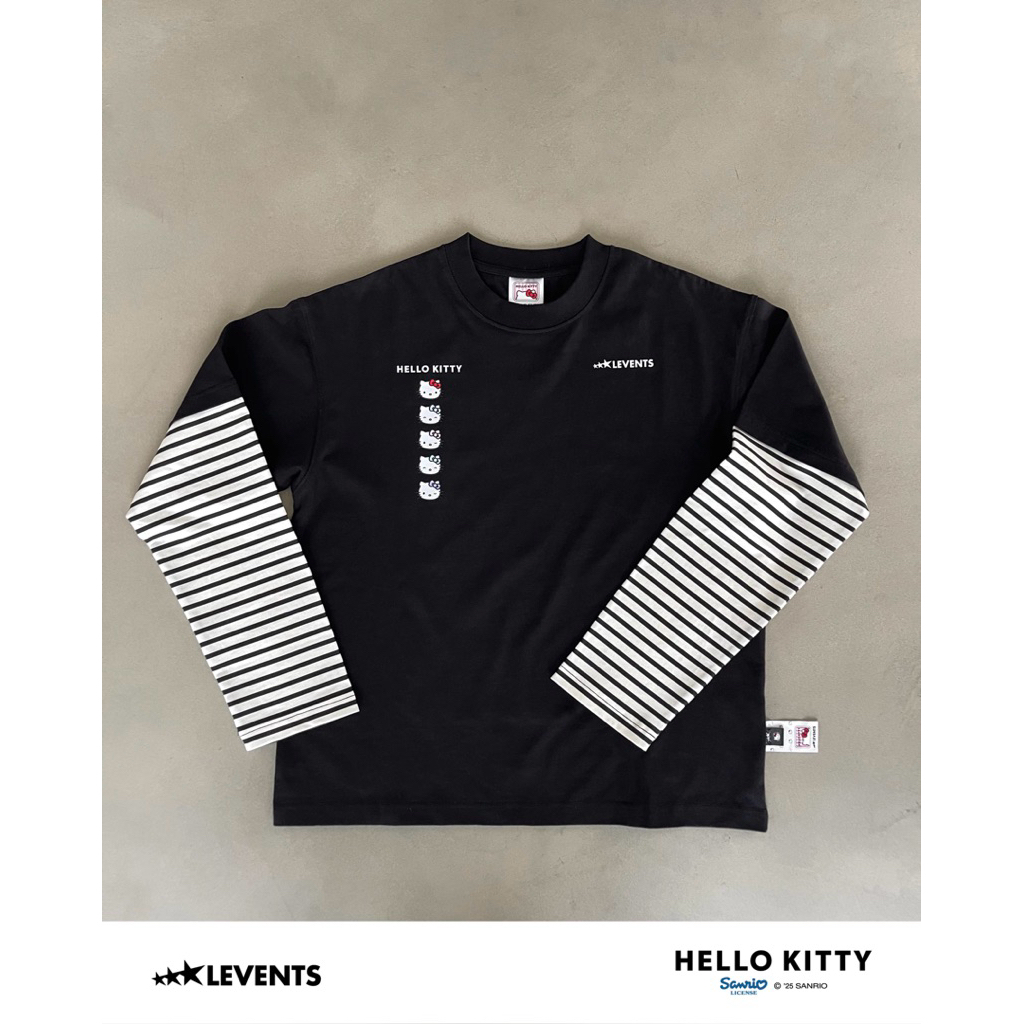 Pre-order (14-20days) แบรนด์เวียดนาม 🇻🇳 Levents® | Levents® X Hello Kitty -  Double Sleeves Oversize