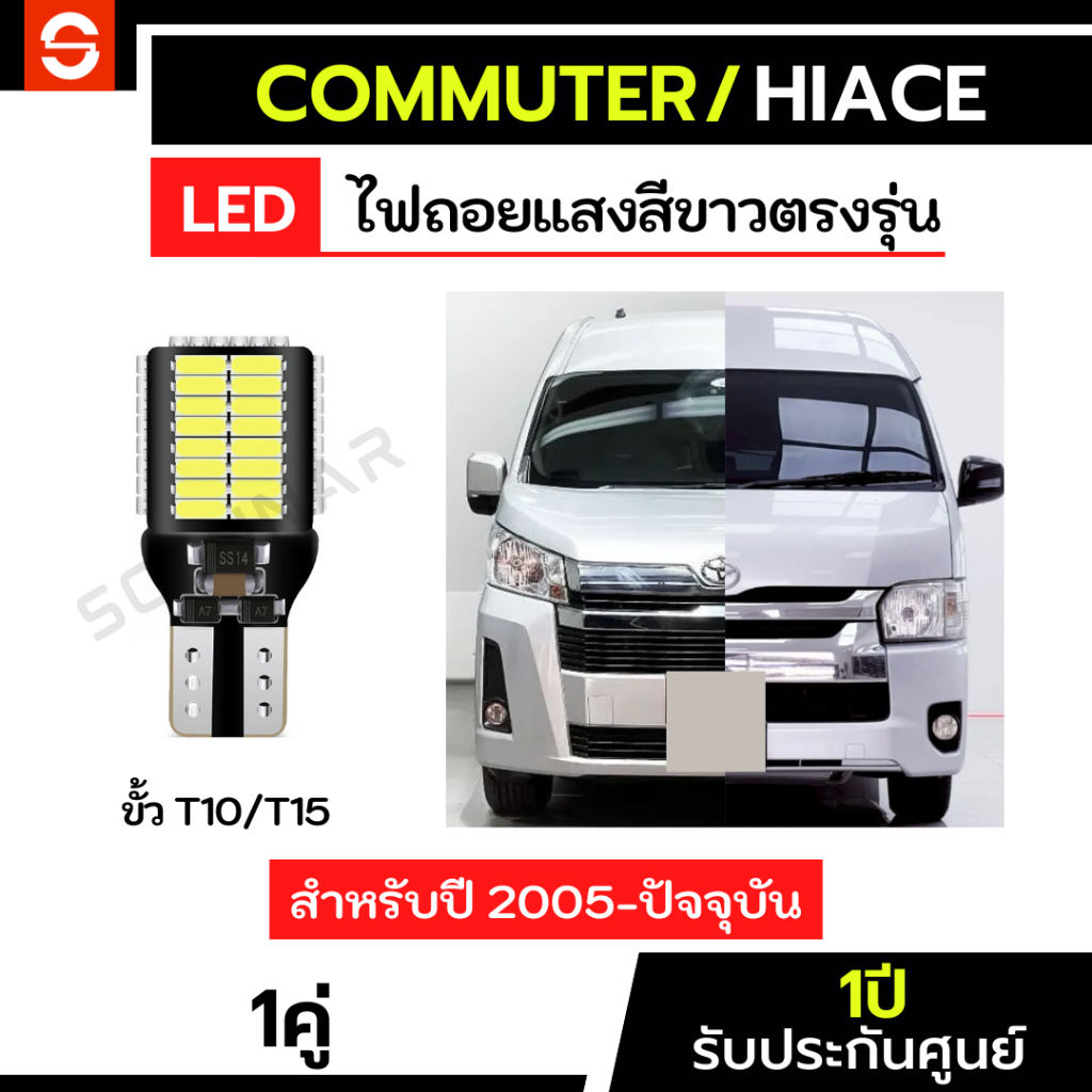 SOLUNAR ไฟถอยรถตู้ Commuter Hiace ตรงรุ่น ปี2005-ปัจจุบัน ประกัน1ปี คอมมูเตอร์ ไฟถอยhiace T10 T15 45