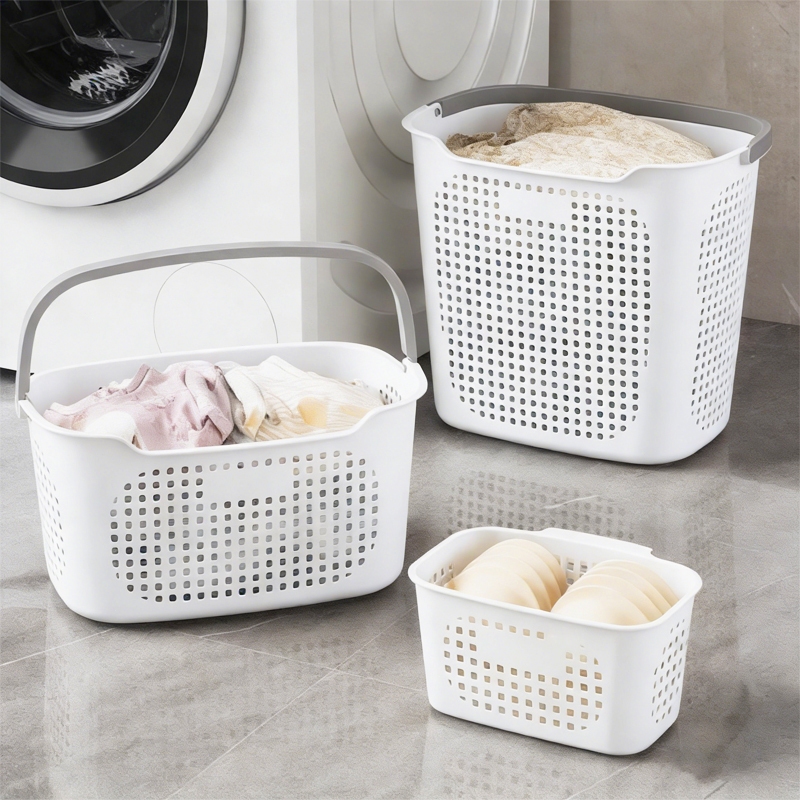 ตะกร้าผ้า ตะกร้าใส่ผ้า ตะกร้าพลาสติก ขนาด ตะกร้าใส่ของเล่น ตะกร้าพลาสติกอเนกประสงค์ มีฝาปิด สไตล์เกาหลี ความจุมาก