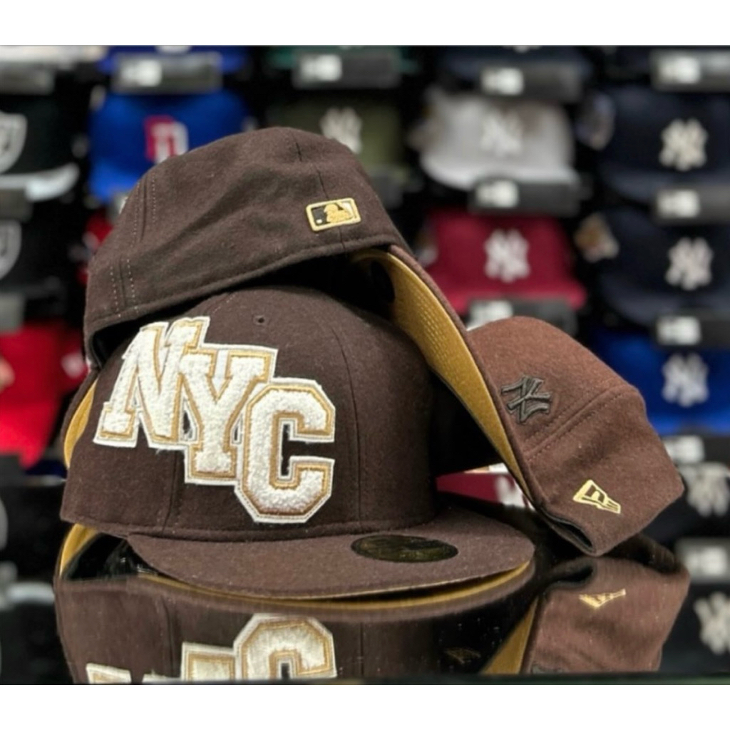หมวก New Era แท้ สีน้ำตาล ผ้าวูล wool
