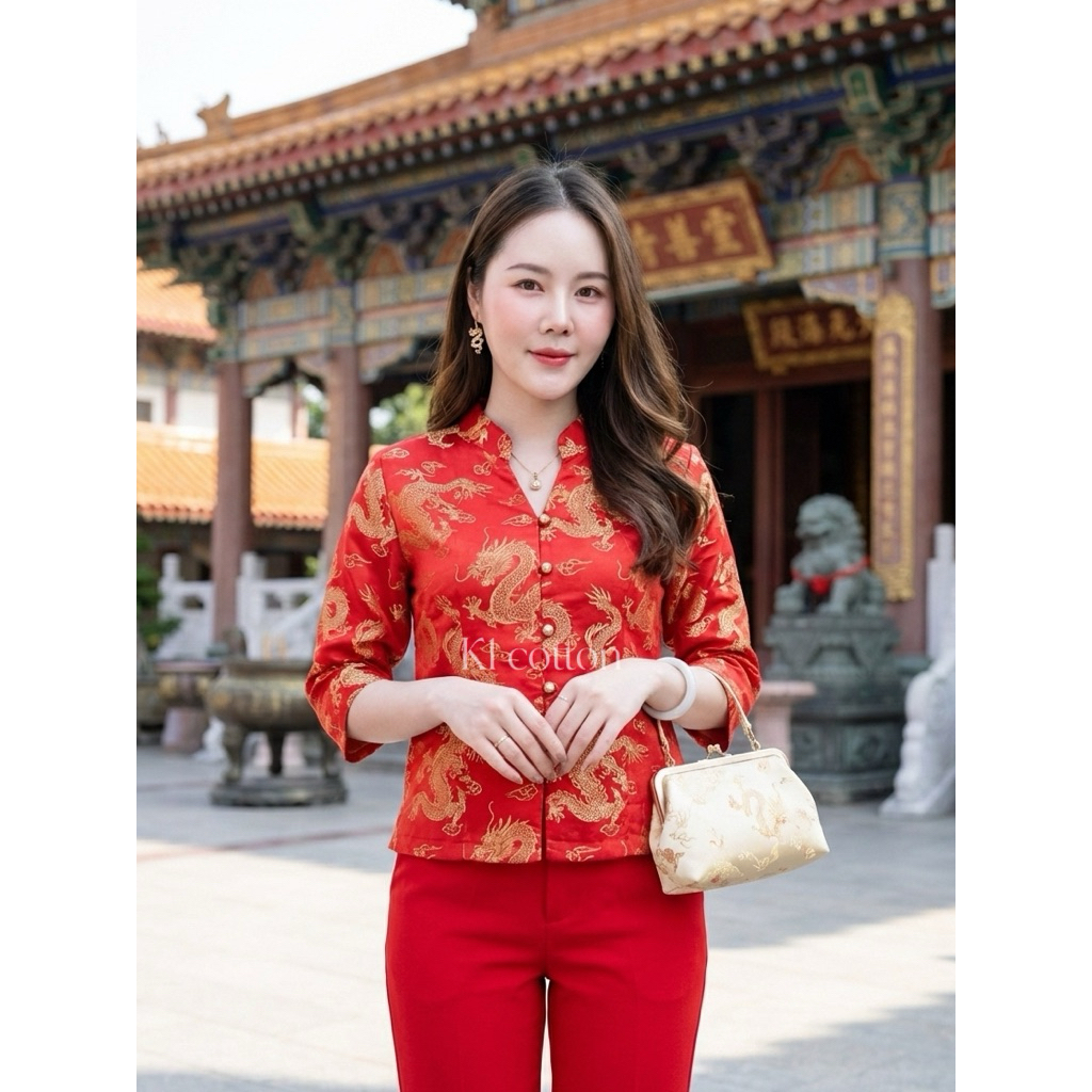 KL รวมเสื้อตรุษจีนลายมังกรทอง