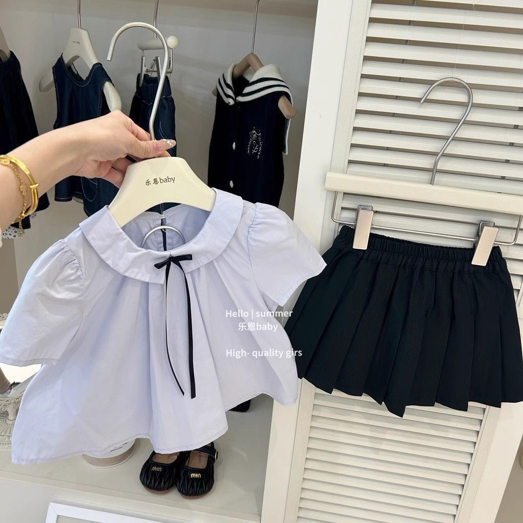 [Namsaii kids] F-012🔥พร้อมส่ง🔥ชุดเซท2ชิ้น ชุดเด็กผู้หญิง เสื้อโปโล+กระโปรงจีบ สไตล์เกาหลี