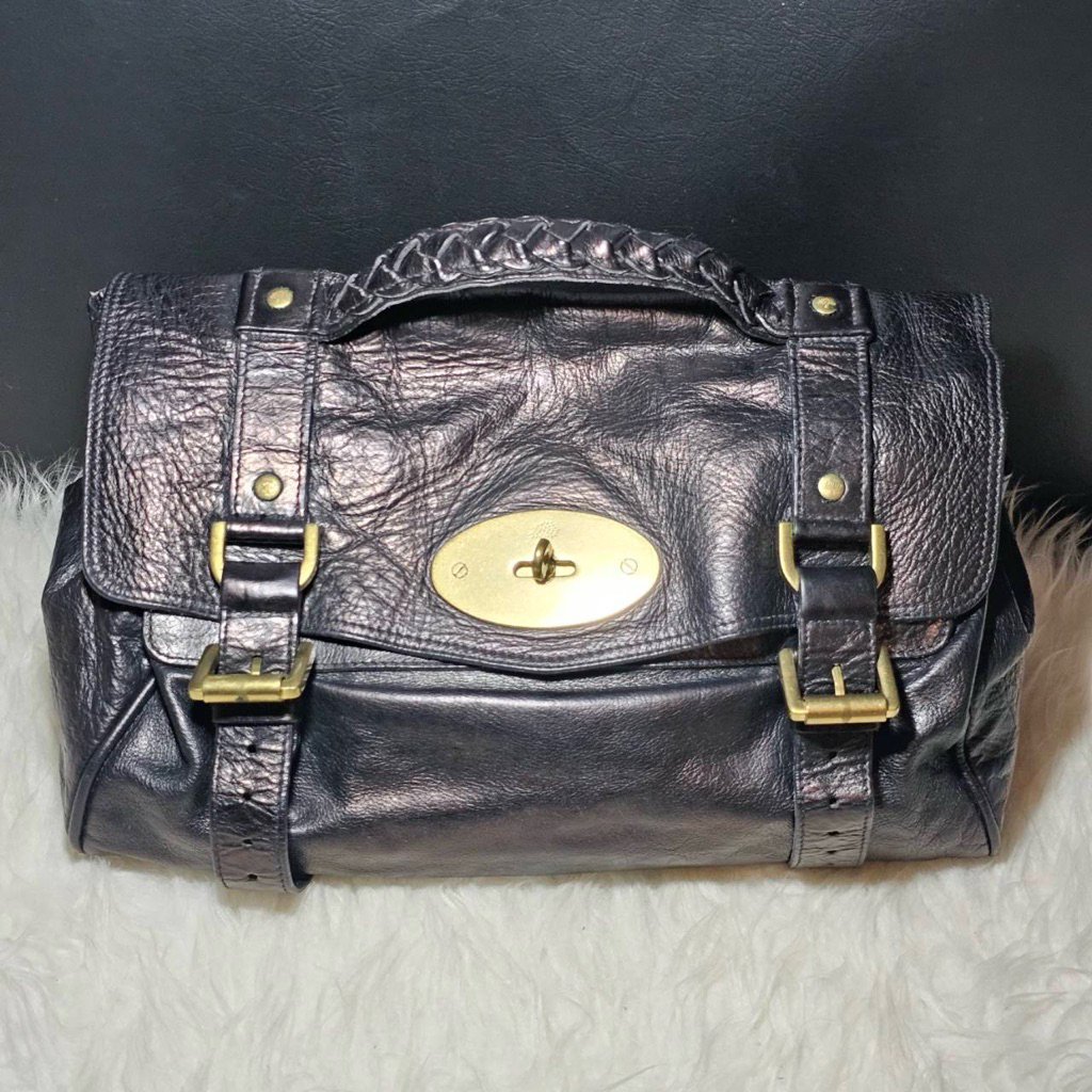 [พร้อมส่ง] Mulberry Alexa Regular size Black GHW ของแท้ มือสอง อปก. สายสะพาย ถุงผ้า