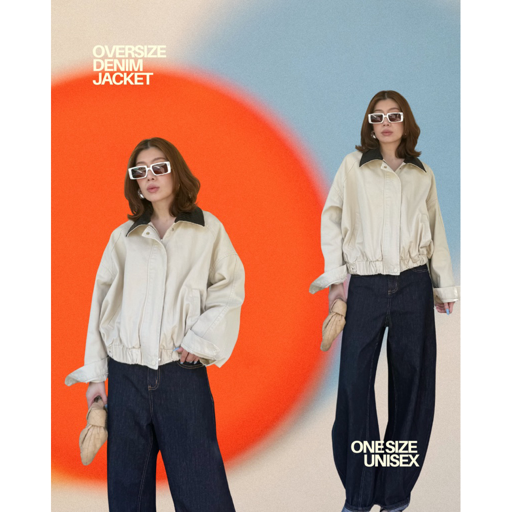 #86 STUDIOX2 เสื้อกันหนาวผ้ายีนส์ปกหนังสาน