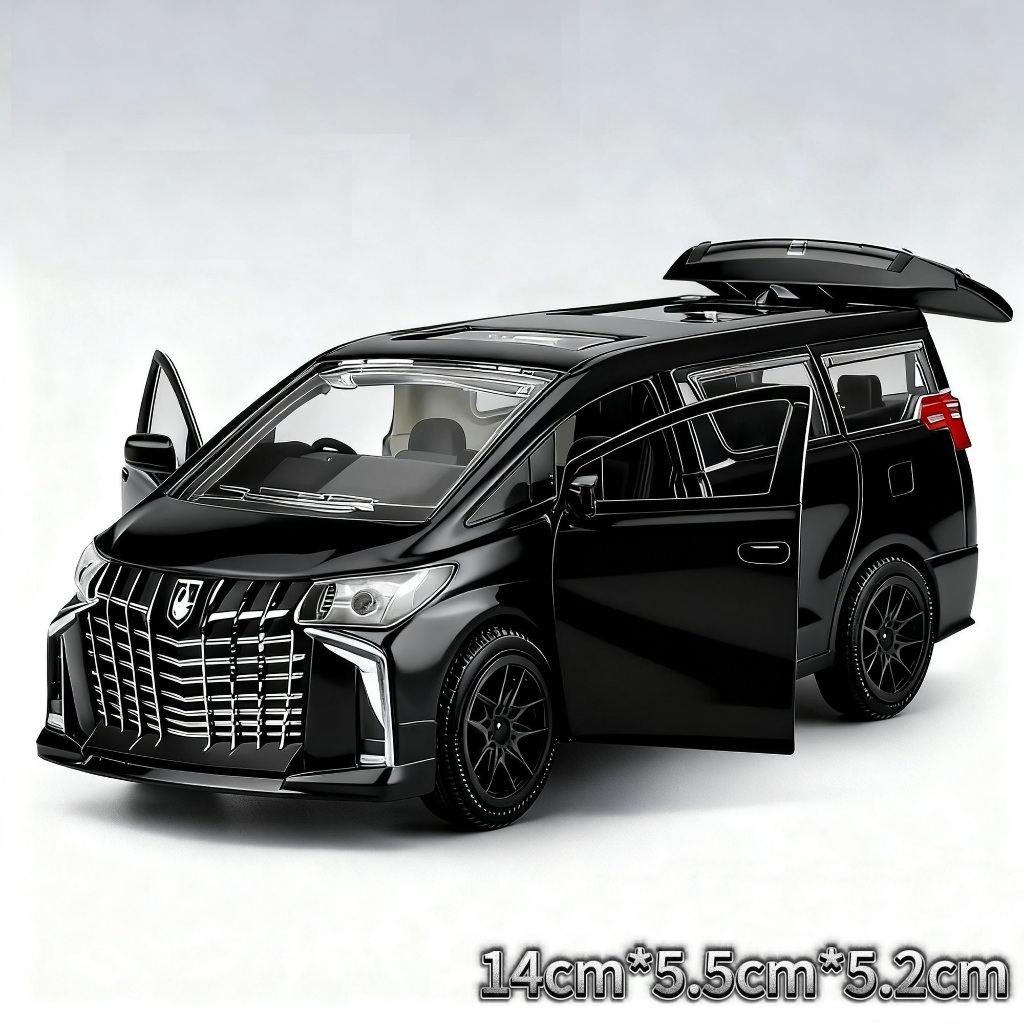 Lepton 【พร้อมส่ง】รถโมเดล Toyota Alphard ไม่มีเสียง ไม่มีไฟ เปิดประตูได้ สเกล 1/32 ทำจากพลาสติก