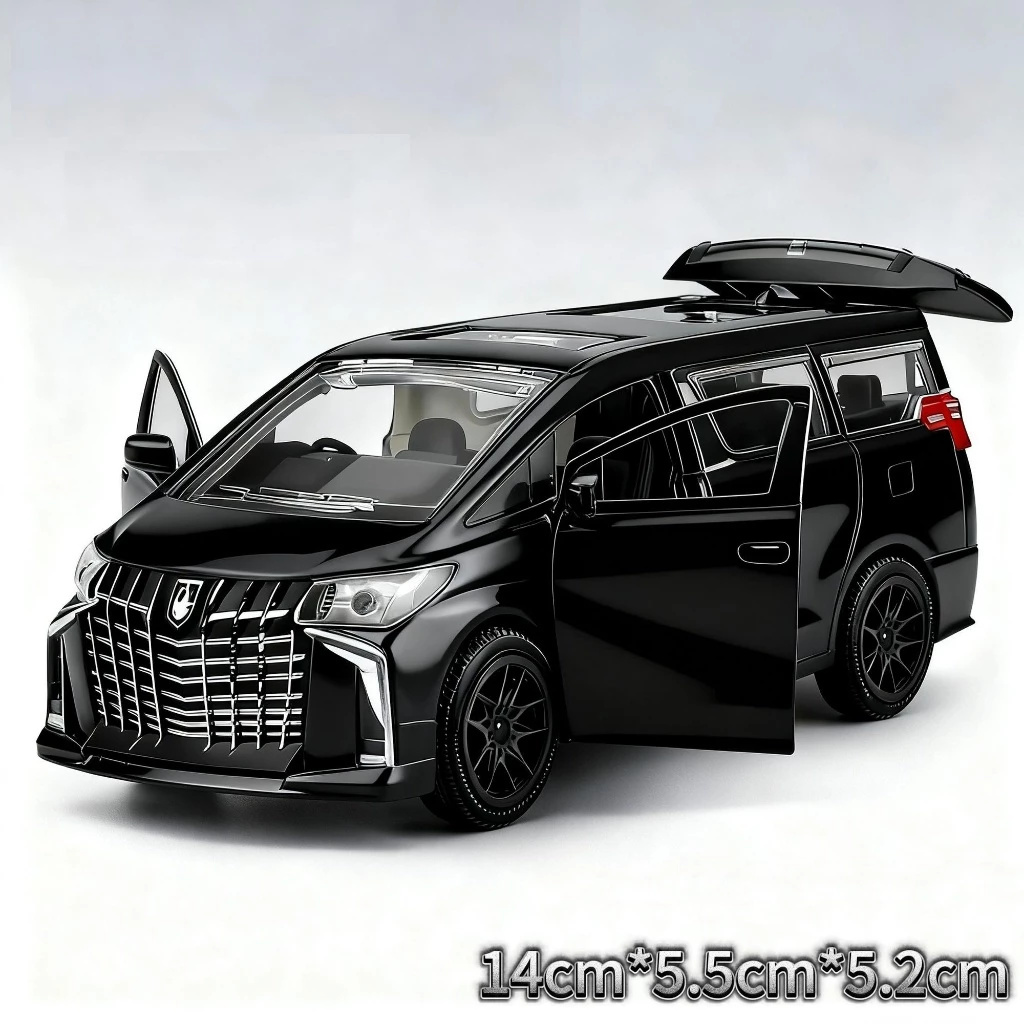 Lepton 【พร้อมส่ง】รถโมเดล Toyota Alphard ไม่มีเสียง ไม่มีไฟ เปิดประตูได้ สเกล 1/32 ทำจากพลาสติก