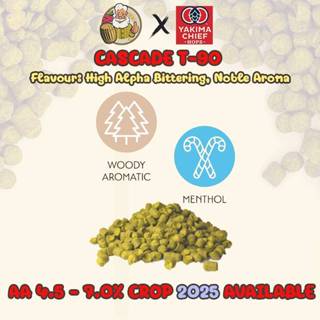 แคสเคดฮอปส์ Cascade (US) PELLET HOPS (T90) Crop Year 2025 สำ…