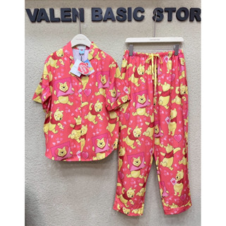 พร้อมส่ง ❗️2ชุดนอนวาเลนแขนสั้นขายาว รุ่นเชือก valen