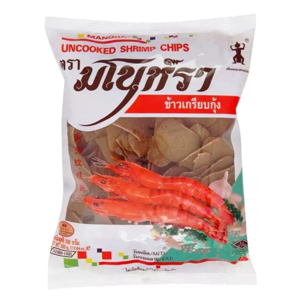 มโนห์รา ข้าวเกรียบดิบ รสกุ้ง กรอบอร่อย 500 กรัม