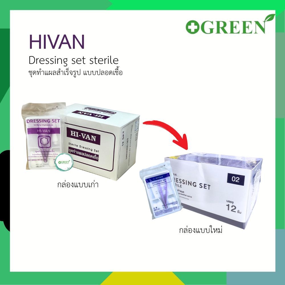 (ยกกล่อง) HIVAN STERILE DRESSING SET ชุดทำแผลปลอดเชื้อ 4702