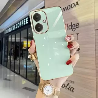 เคส TPU ขอบทอง แบบนิ่ม สำหรับ OPPO A5X A3X A3 A3Pro A5I A6 A6X เคสฝาหลัง สีสวย น่ารัก เคสสีพลาสเทล หรูหรา พร้อมส่ง
