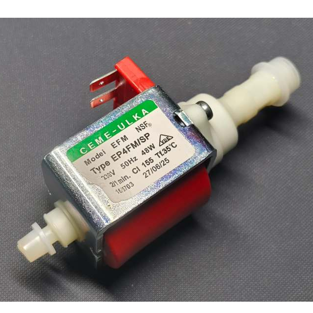 ปั๊มน้ำเครื่องชงกาแฟ , เตารีดไอน้ำ , ปั๊มแม่เหล็กไฟฟ้า ULKA , EP4 220V 48W Type : EP4FM/SP 2/1 min C