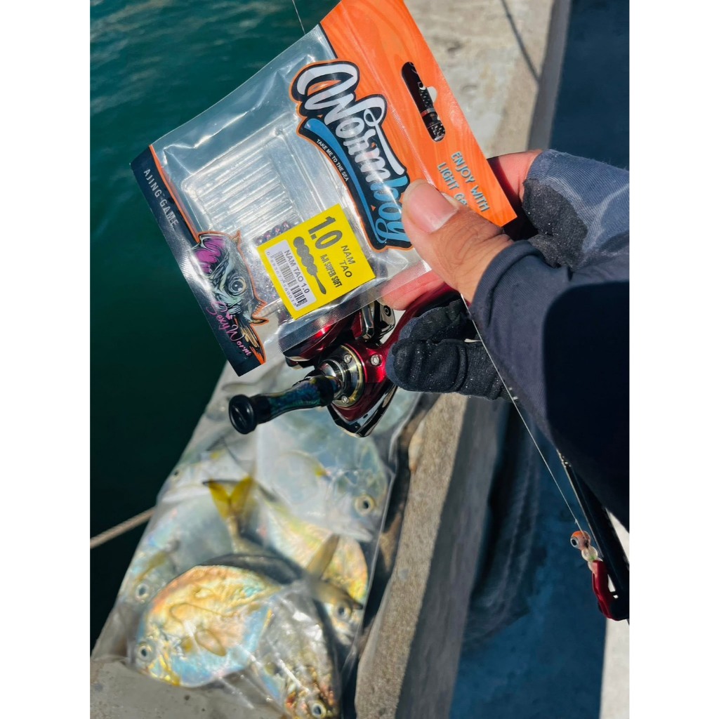 Ajing เหยื่อยาง Wormboy รุ่น Nam Tao น้ำเต้า 1.0 นิ้ว สำหรับตกปลา Ajing และ Light Game / Wormboy Nam Tao 1.0