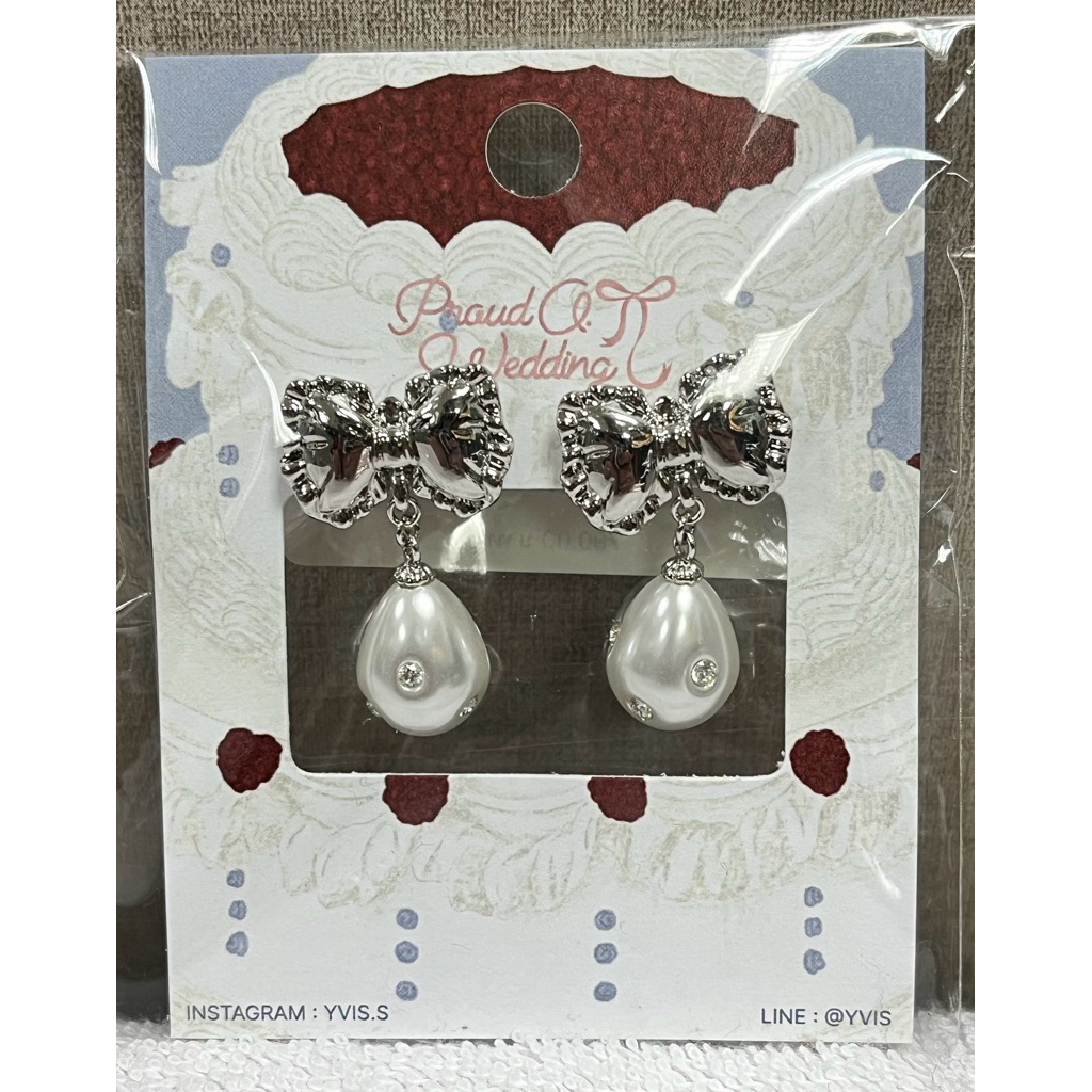 YVIS Lace Ribbon Stud Earring - YVIS X Proud O Wedding