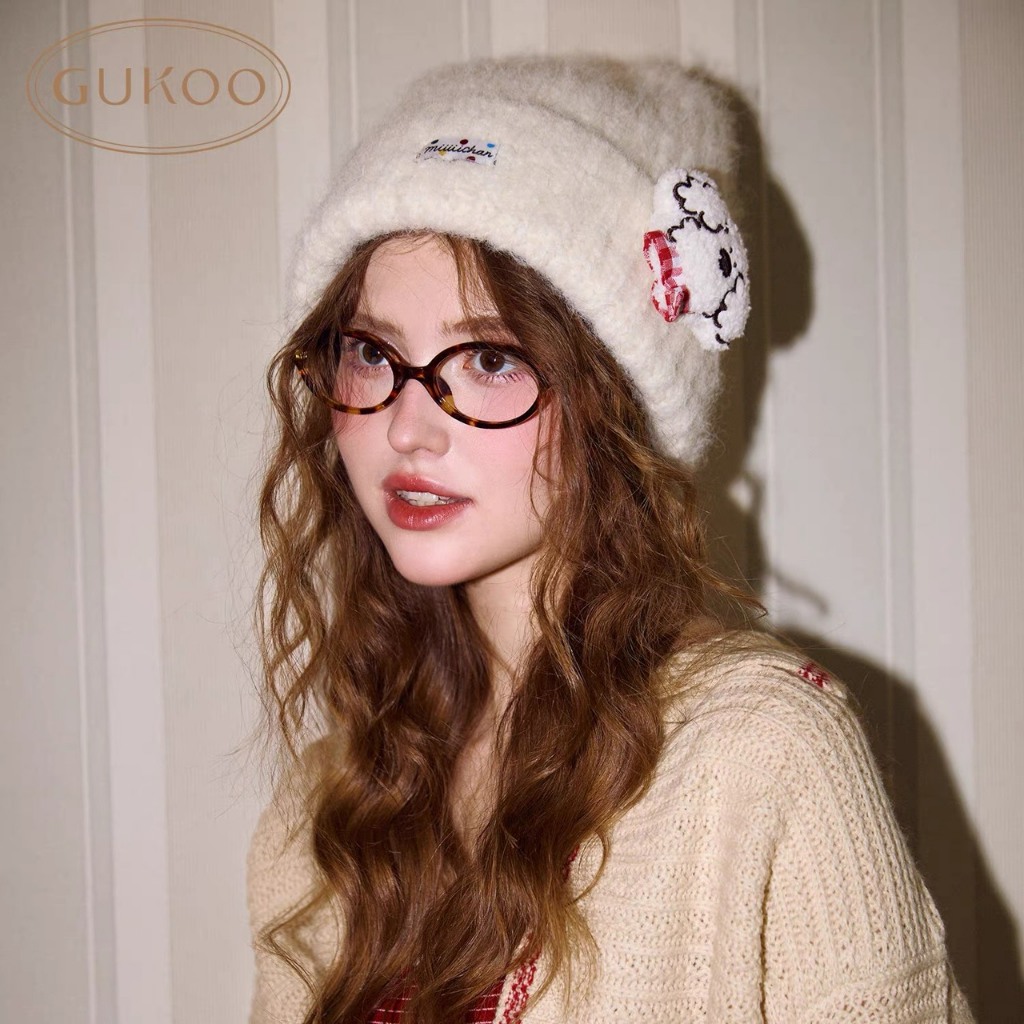 (Preorder) Gukoo x Miiiiichan Knitted Hat หมวกไหมพรมลาย Miiiiichan