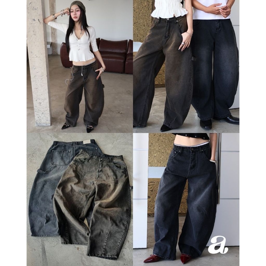 Ame.co.th I Ame Curve Carpenter Jeans | กางเกงยีนส์ขาโค้ง สไตล์ Carpenter ทรง Unisex ผ้ายีนส์ 13oz ซ