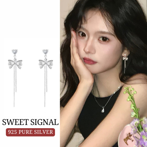 MEET💕ต่างหูเงิน Sweet Signal ต่างหูเพชร ต่างหูเก๋ๆ ต่างหูแฟชั่น ตุ้มหูเงินแท้ ต่างหูผู้หญิง ต่างหู