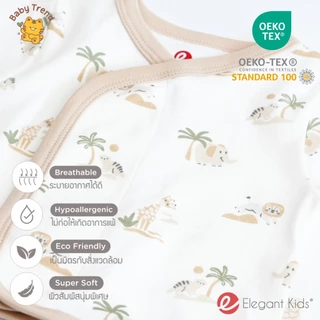 Elegant Kids เสื้อเดี่ยวผ้าดูด เสื้อผ้าแปะเด็กแรกเกิด 0-6 เดือน ผ้าคอตตอน สวมง่าย ใส่สบาย | Babytrend