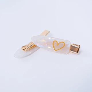 TITANIA Hair Clip กิ๊บหนีบผม Milky Heart นำเข้าจากเยอรมัน (1 กล่องบรรจุ 2 ชิ้น)