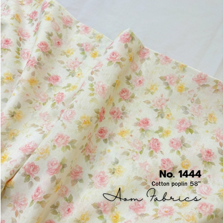 Aom Fabrics🌷ผ้าคอตตอนป๊อบลินลายดอก no.1440-1448 น่ารักมาก ผ้านิ่ม หน้ากว้าง 58 นิ้ว ผ้าเมตรนำเข้า พร้อมส่ง - รูปที่ 7