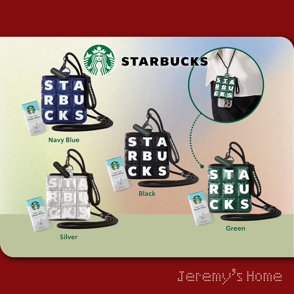 พร้อมส่ง⭐️Starbucks Metallic Pouch+Sugar-free Classic Mints เซตกระเป๋าจิ๋ว+ลูกอมมิ้นต์ วางจำหน่ายหน้าร้าน 2มิ.ย.69