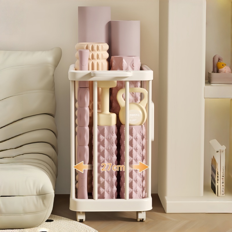 HOTUS ตะกร้าใส่ผ้าซัก ตะกร้าเก็บเสื่อโยคะคุณภาพสูงระดับพรีเมียม ตะกร้าเก็บเสื้อผ้าสกปรกแบบพกพาเ ตะกร้าเก็บของมีล้อ - รูปที่ 2