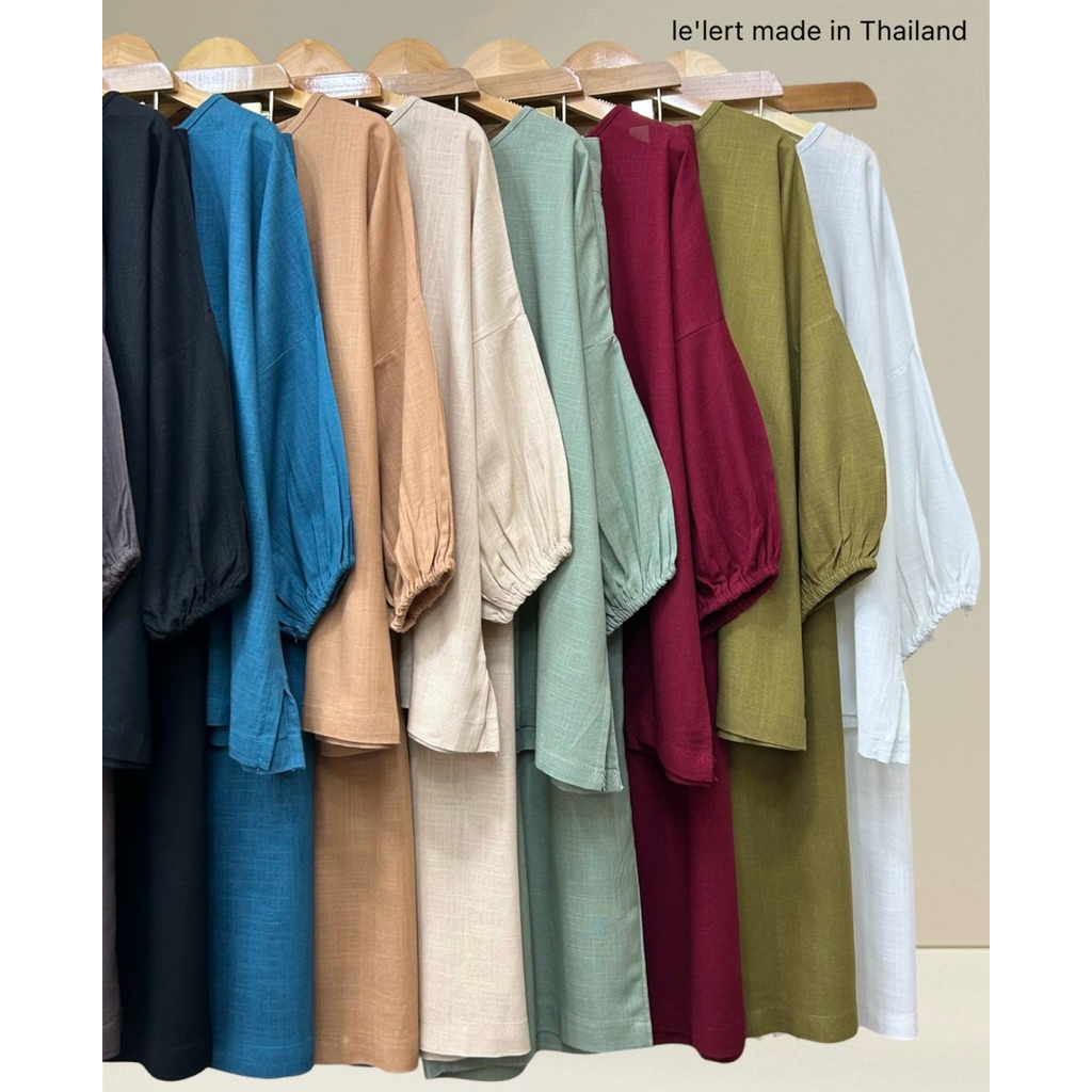 Rosy Linen x Cropped Pants 🌺เซ็ตผ้าลินินผสม เสื้อคอปาดแขนยาวแต่งกุ๊นยางปลายแขน กางเกงทรง5ส่วนซิปข้าง เนื้อผ้าพรีเมี่ยม - รูปที่ 5