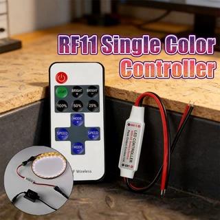 เก็บปลายทาง！RF11 12V รีโมทคอนโทรลไร้สาย Controller Dimmer หัวสองด้าน สําหรับ Mini LED Strip Light อุปกรณ์เสริม
