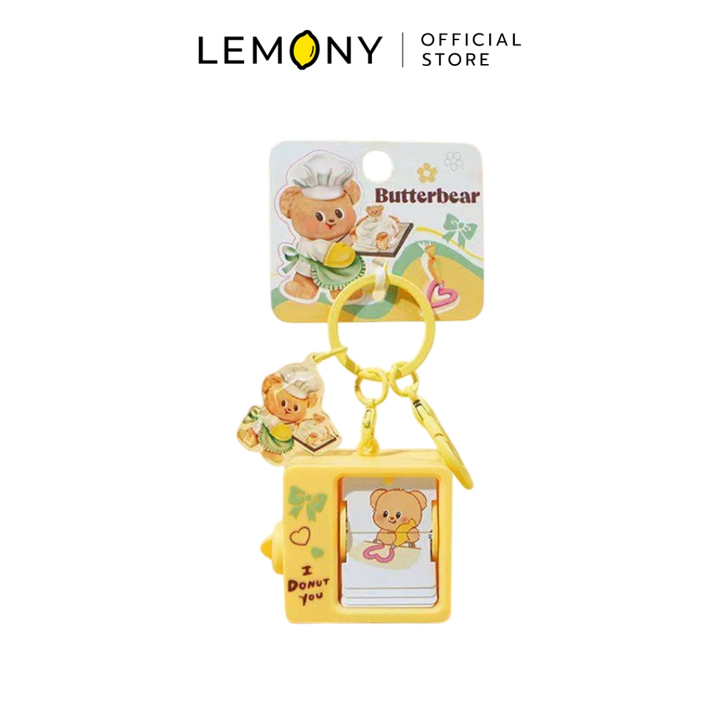 LEMONY พวงกุญแจหมีเนย Cake Style ซีรีส์ Page Turner Butter Bear Collection